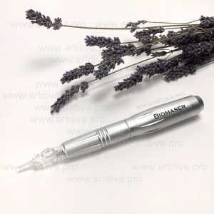 Ручка перманентная Biomaser Korea Silver для татуажа и микронидлинга